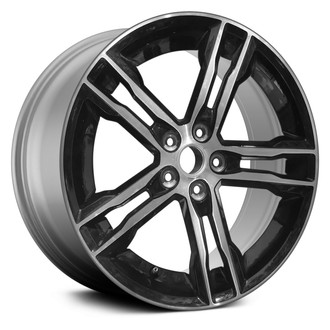Replace® - Double 5-Spoke Slow Machined and Gloss Black 18x8 Alloy Factory Wheel - Remanufactured