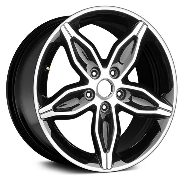 Replace® - 17 x 6.5 5-Spoke Machined and Black Alloy Factory Wheel (Remanufactured)