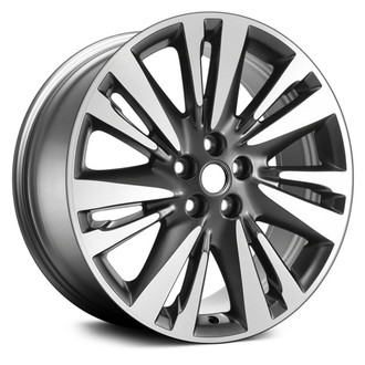 Replace® - 7 V-Spoke Machined Deep Black Smoked Hyper Silver 19x8 Alloy Factory Wheel - Remanufactured