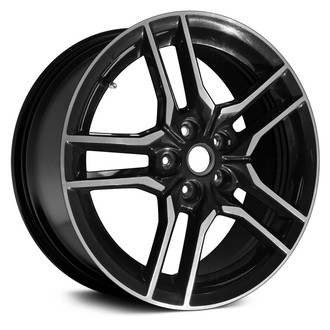 Replace® - Double 5-Spoke Machined and Gloss Black 18x8 Alloy Factory Wheel - Remanufactured