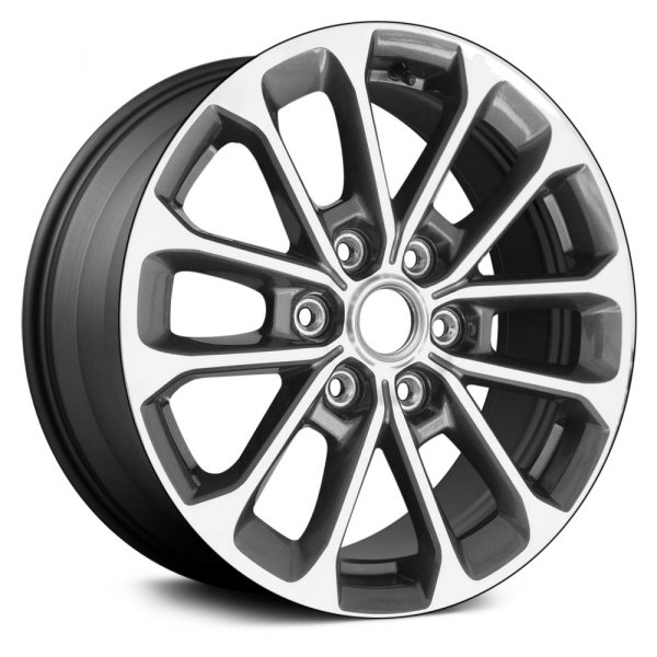Replace® - 18 x 7.5 6 V-Spoke Machined and Dark Charcoal Alloy Factory Wheel (Remanufactured)