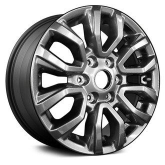 Replace® - 6 V-Spoke Dark Charcoal Metallic 17x8 Alloy Factory Wheel - Remanufactured