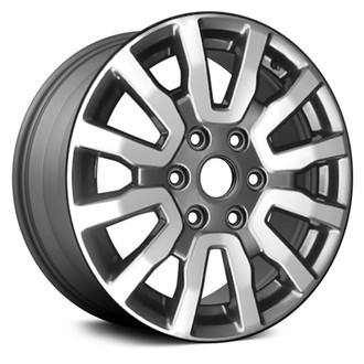 Replace® - 6 V-Spoke Machined and Medium Charcoal Metallic 18x8 Alloy Factory Wheel - Remanufactured