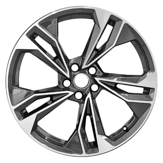 Replace® - 5 Split-Spoke Black Metallic with Machined Face 20x9 Alloy Factory Wheel - Remanufactured