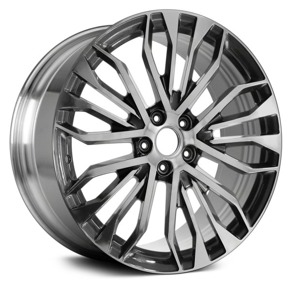 Replace® - 20 x 8.5 5 W-Spoke Polished and Medium Charcoal Metallic Alloy Factory Wheel (Remanufactured)