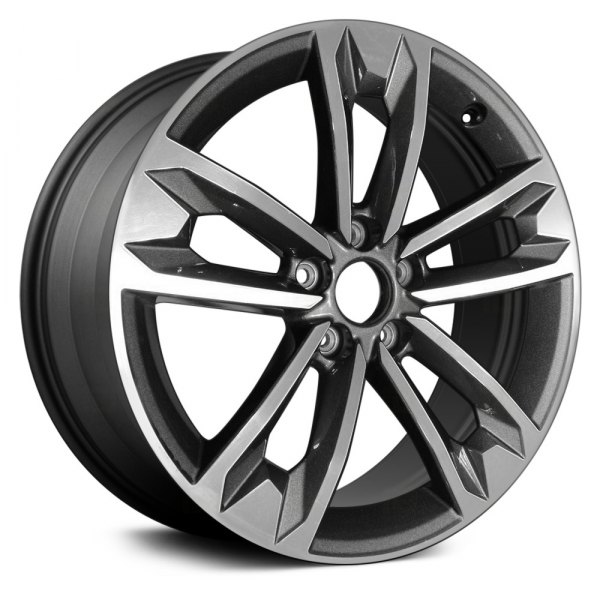 Replace® - 18 x 7.5 Double 5-Spoke Machined and Dark Charcoal Metallic Alloy Factory Wheel (Remanufactured)