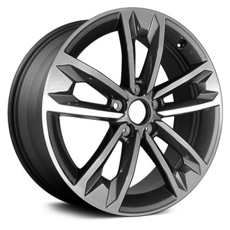 Replace® - Double 5-Spoke Machined and Dark Charcoal Metallic 18x7.5 Alloy Factory Wheel - Remanufactured