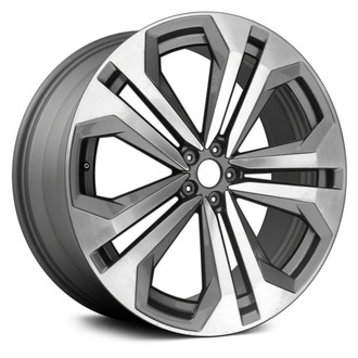 Replace® - 5 V-Spoke Machined and Medium Charcoal Metallic 22x10 Alloy Factory Wheel - Remanufactured