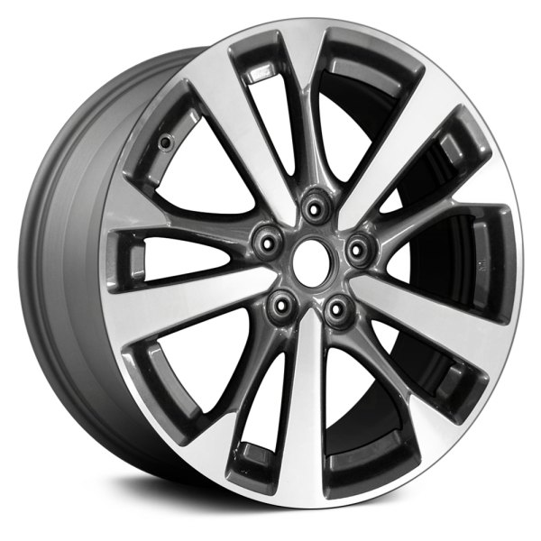 Replace® - 18 x 7.5 5 V-Spoke Machined and Medium Charcoal Metallic Alloy Factory Wheel (Replica)