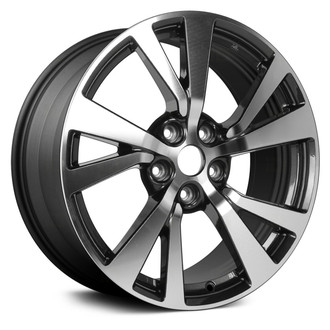 Replace® - 5 V-Spoke Machined and Dark Charcoal Metallic 18x8.5 Alloy Factory Wheel - Remanufactured