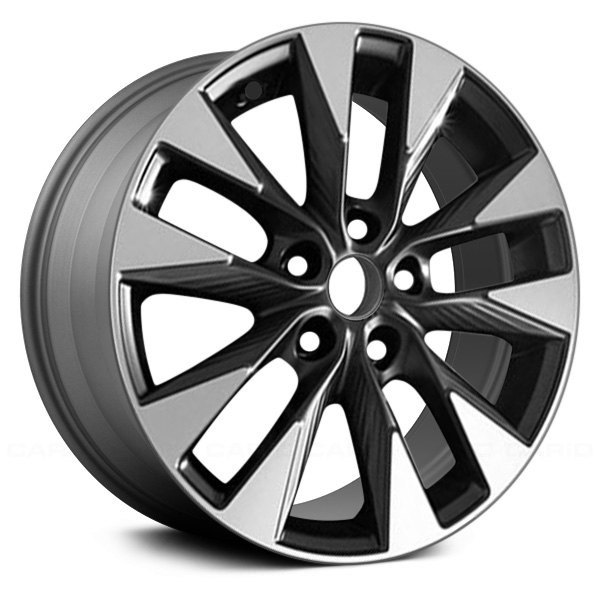 Replace® - 17 x 6.5 5 V-Spoke Machined and Dark Bluish Charcoal Metallic Alloy Factory Wheel (Replica)