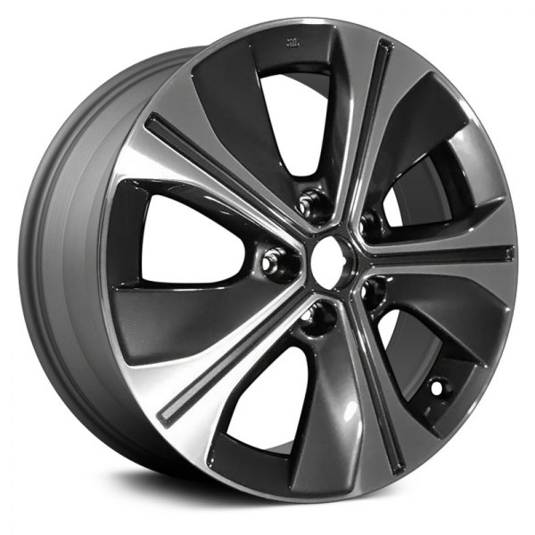 Replace® - 17 x 6.5 5 Turbine-Spoke Machined and Medium Charcoal Alloy Factory Wheel (Remanufactured)