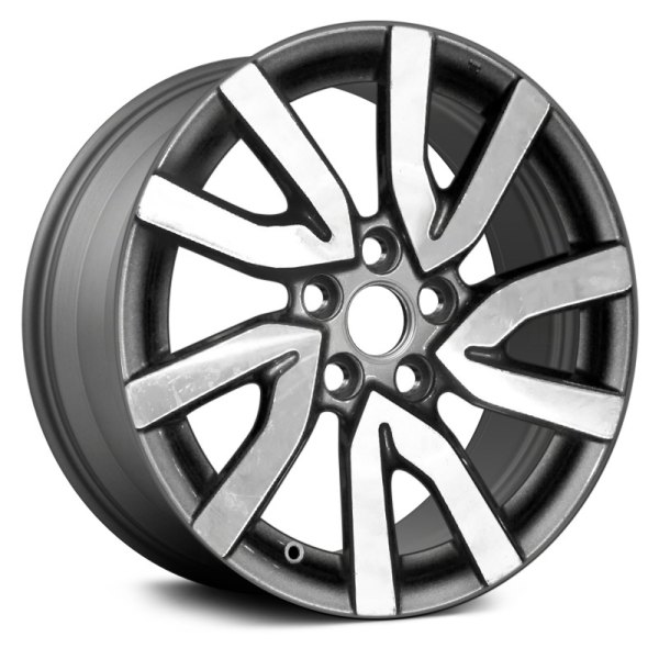 Replace® - 18 x 8 10 Spiral-Spoke Machined and Medium Charcoal Metallic Alloy Factory Wheel (Replica)