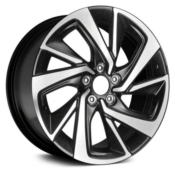 Replace® - 18 x 7.5 10 Spiral-Spoke Machined and Black Alloy Factory Wheel (Factory Take Off)