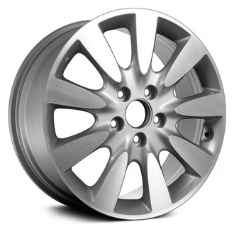 Replace® - 9 I-Spoke Machined with Textured Silver Pocket 17x6.5 Alloy Factory Wheel - Remanufactured