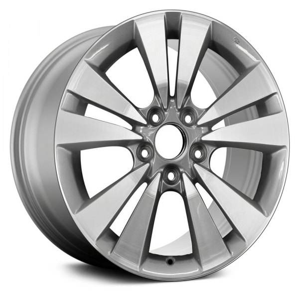 Replace® - 17 x 7.5 Double 5-Spoke Machined and Medium Silver Metallic Textured Alloy Factory Wheel (Remanufactured)