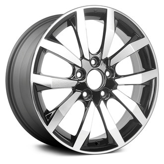 Replace® - 5 V-Spoke Machined and Medium Charcoal 17x7 Alloy Factory Wheel - Remanufactured