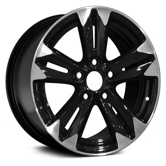Replace® - Double 5-Spoke Machined and Gloss Black 16x6 Alloy Factory Wheel - Remanufactured
