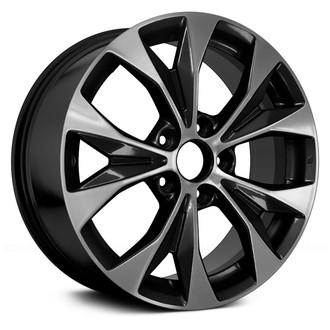Replace® - 5 V-Spoke Machined and Black 17x7 Alloy Factory Wheel - Remanufactured
