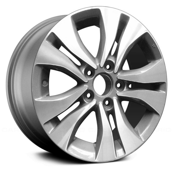 Replace® - 16 x 7 5 V-Spoke Dark Charcoal Metallic Textured Machined Alloy Factory Wheel (Remanufactured)