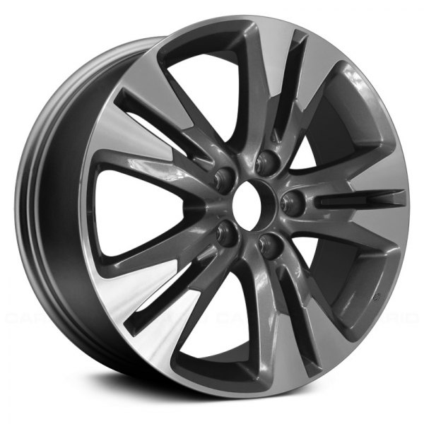 Replace® - 18 x 7 Double 5-Spoke Machined and Medium Charcoal Met Alloy Factory Wheel (Remanufactured)