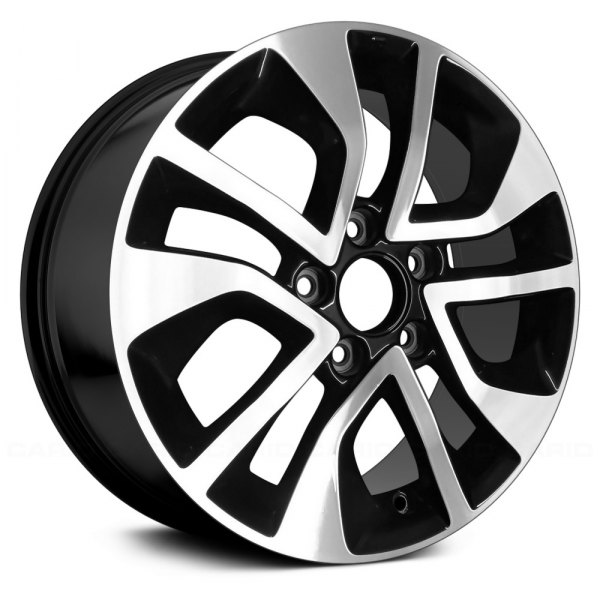 Replace® - 16 x 6.5 10 Spiral-Spoke Machined and Black Alloy Factory Wheel (Replica)