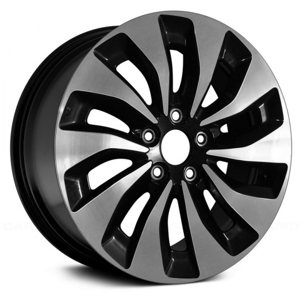 Replace® - 17 x 7.5 10 Spiral-Spoke Machined and Gloss Black Alloy Factory Wheel (Remanufactured)