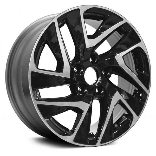 Replace® - 17 x 7 10 Spiral-Spoke Black with Machined Face Alloy Factory Wheel (Remanufactured)