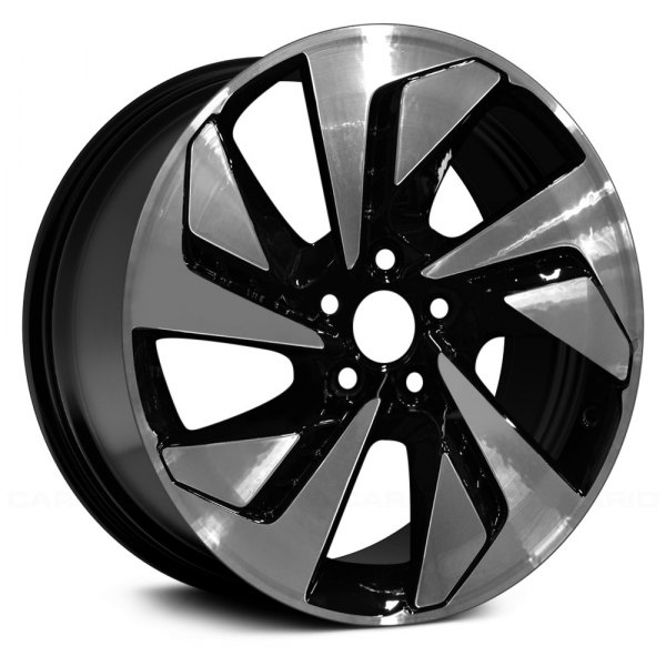 Replace® - 18 x 7 5 Spiral-Spoke Machined and Gloss Black Alloy Factory Wheel (Remanufactured)