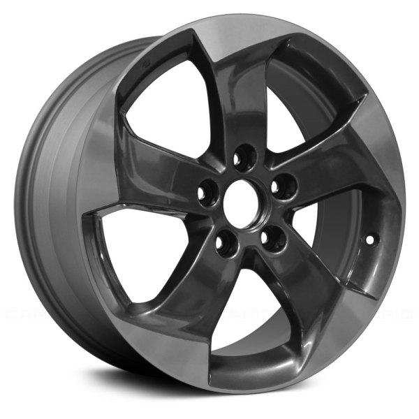 Replace® - 17 x 7.5 5 Turbine-Spoke Machined and Medium Charcoal Metallic Alloy Factory Wheel (Remanufactured)