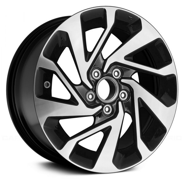 Replace® - 16 x 7 10 Spiral-Spoke Machined and Black Alloy Factory Wheel (Remanufactured)