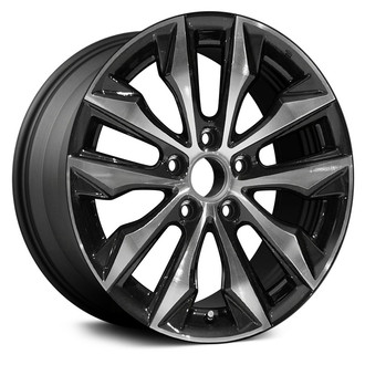 Replace® - 5 V-Spoke Machined and Dark Charcoal 17x7 Alloy Factory Wheel - Remanufactured