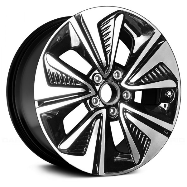 Replace® - 17 x 7 5 Turbine-Spoke Slow Machined and Black Alloy Factory Wheel (Factory Take Off)