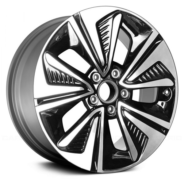 Replace® - 17 x 7 5 Turbine-Spoke Machined and Gloss Black Alloy Factory Wheel (Remanufactured)