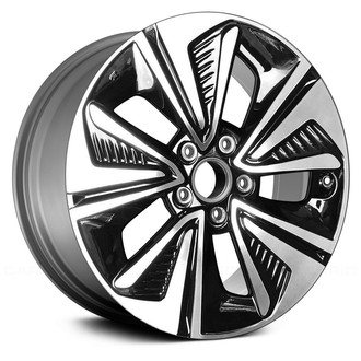 Replace® - 5 Turbine-Spoke Machined and Gloss Black 17x7 Alloy Factory Wheel - Remanufactured