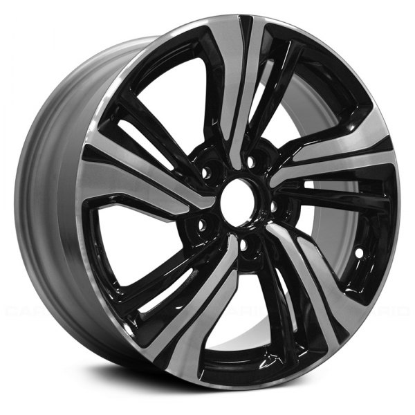 Replace® - 17 x 7 5 Double Spiral-Spoke Machined and Black Alloy Factory Wheel (Factory Take Off)