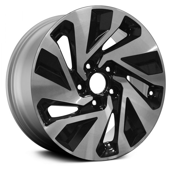 Replace® - 16 x 7 5 Spiral-Spoke Machined and Gloss Black Alloy Factory Wheel (Remanufactured)