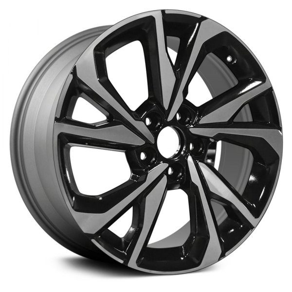 Replace® - 18 x 8 10 Spiral-Spoke Machined and Black Alloy Factory Wheel (Remanufactured)