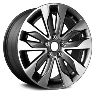 Replace® - 5 V-Spoke Machined and Dark Charcoal 18x7.5 Alloy Factory Wheel - Remanufactured