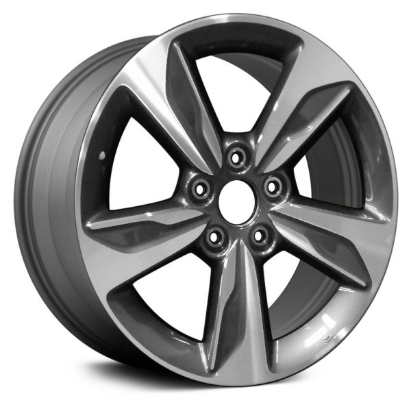 Replace® - 18 x 7.5 5-Spoke Machined and Medium Charcoal Alloy Factory Wheel (Remanufactured)