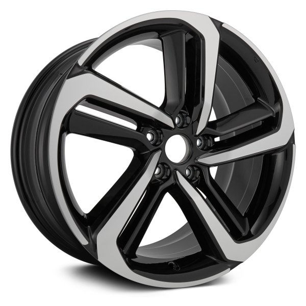 Replace® ALYHT044U45 - 5 Spiral-Spoke Black with Machined Face 19x8.5 ...