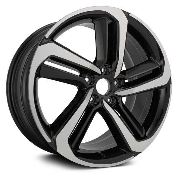 Replace® - 19 x 8.5 5 Spiral-Spoke Black with Machined Face Alloy Factory Wheel (Replica)