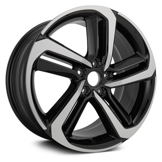 Replace® - 5 Spiral-Spoke Black with Machined Face 19x8.5 Alloy Factory Wheel - Replica