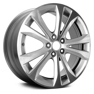 Replace® - 5 V-Spoke Machined and Bright Silver Metallic 17x7.5 Alloy Factory Wheel - Remanufactured
