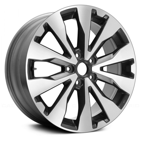 Replace® - 18 x 7 5 V-Spoke Machined and Dark Charcoal Metallic Alloy Factory Wheel (Factory Take Off)