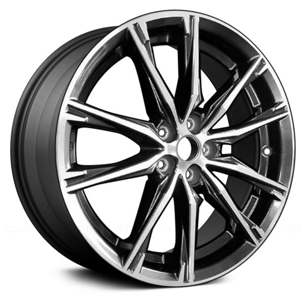 Replace® - 17 x 7 5 V-Spoke Machined and Dark Metallic Charcoal Alloy Factory Wheel (Remanufactured)