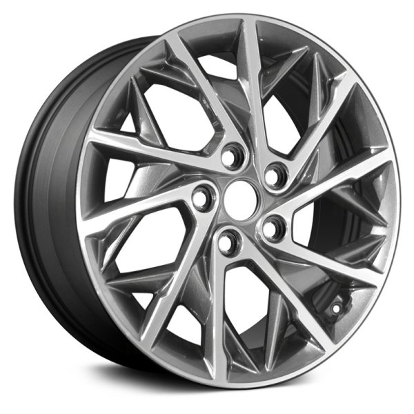 Replace® - 18 x 7.5 5 Spiral-Spoke Machined and Dark Charcoal Metallic Alloy Factory Wheel (Remanufactured)