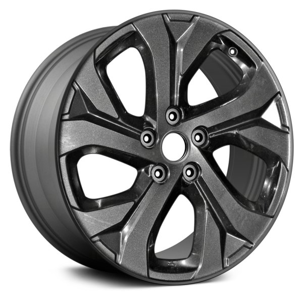 Replace® - 18 x 7 5 Double Spiral-Spoke Machined and Medium Charcoal Metallic Alloy Factory Wheel (Remanufactured)
