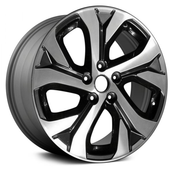 Replace® - 18 x 7 5 Double Spiral-Spoke Machined and Medium Charcoal Alloy Factory Wheel (Remanufactured)