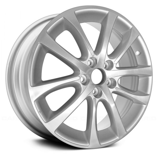 Replace® - 18 x 7.5 5 V-Spoke Slow Machined Bright Sparkle Silver Alloy Factory Wheel (Remanufactured)